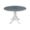 International Concepts Round 42 in Rd Dual Drop Leaf Ped Table, White/Heather Gray, 42 W, 42 L, 29.5 in H, Wood T05-42DP - alternate 6